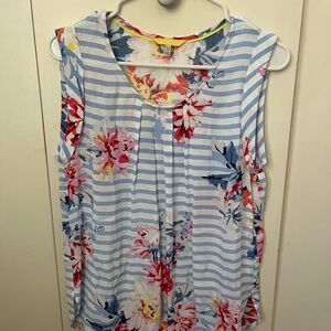Joules Floral Striped Sleeveless Top